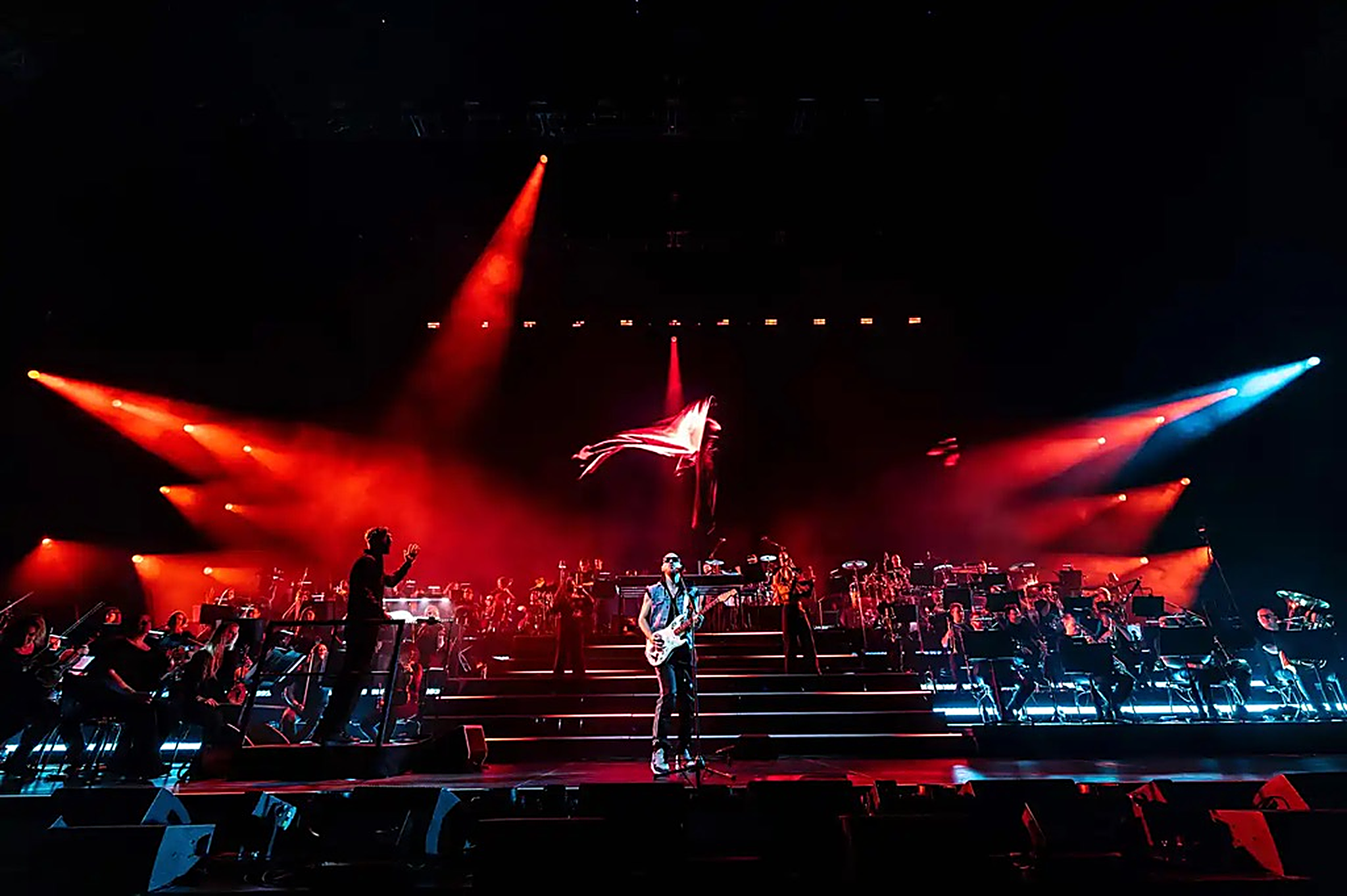 Ali Love performing with the orchestra at Pete Tong Ibiza Classics